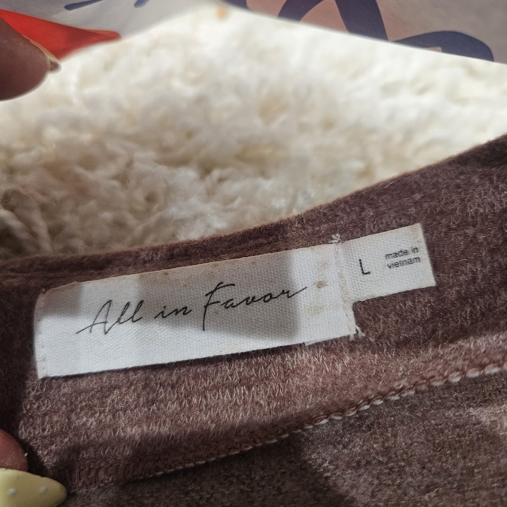All in Favor Brown Knit Top